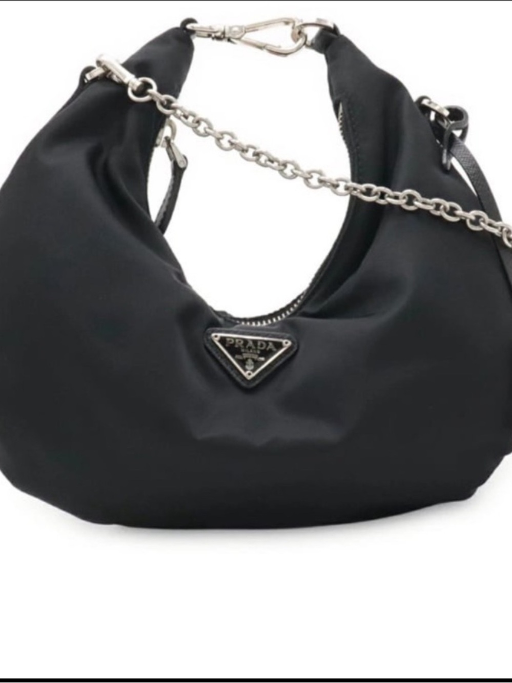 Prada⭐️🌟Black Nylon Shoulder Hobo with Silver Hardware! - Picture 14 of 16